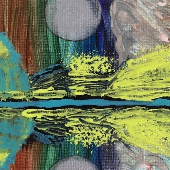 𝅺ORIGINAL Painting Colorful Abstract Landscape Small Panel - Picture 6 of 10